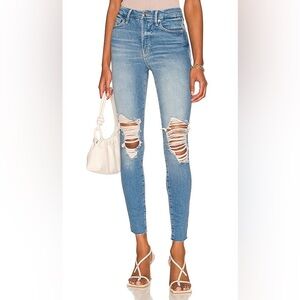 GOOD AMERICAN GOOD WAIST STYLE GW731T RIPPED SKINNY JEANS SIZE 14/32